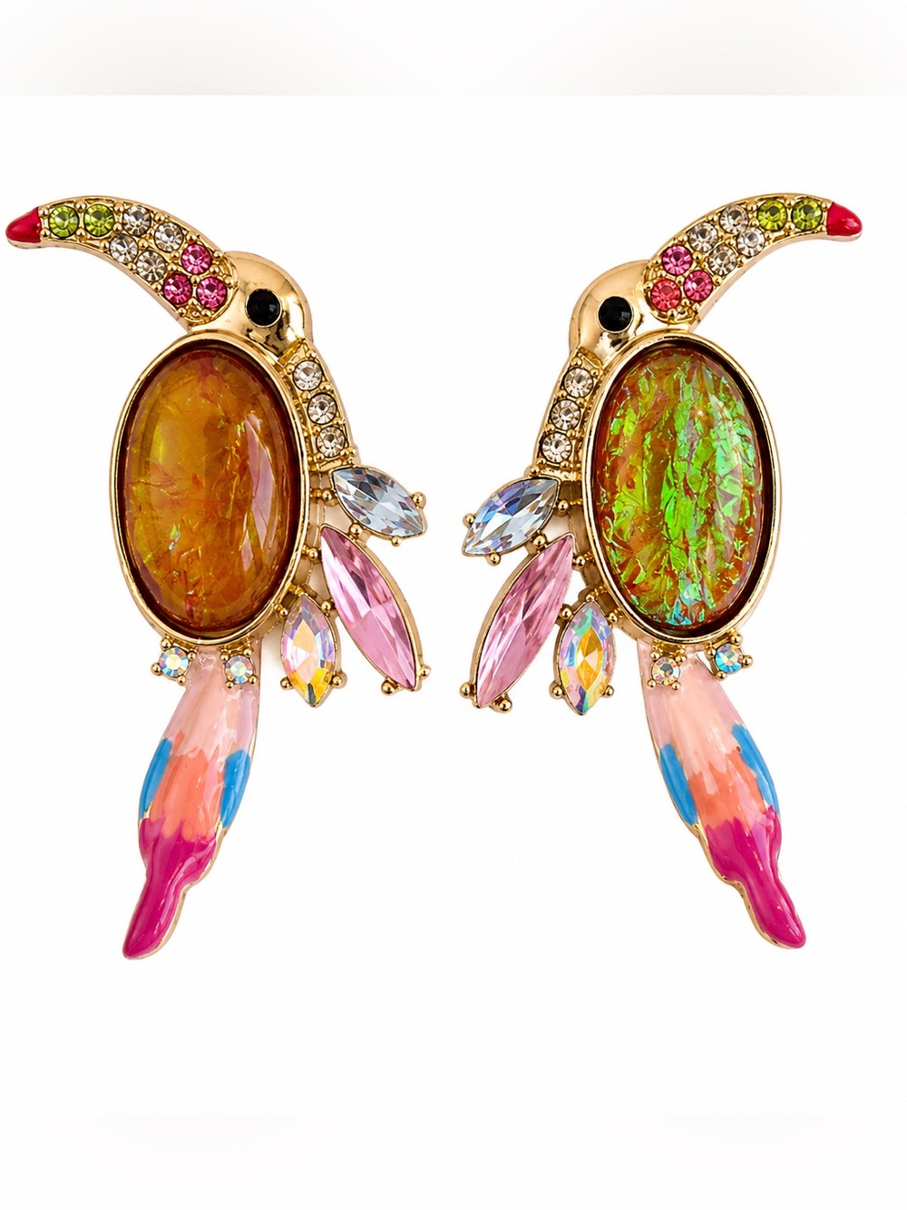 🦜 NWT Retired Betsey Johnson 🦜 Colorful Parrot Earrings